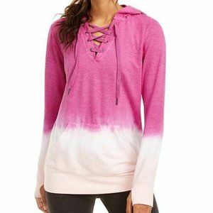 Ideology Top Pink Purple Berry L/S Ombre Tie Dye